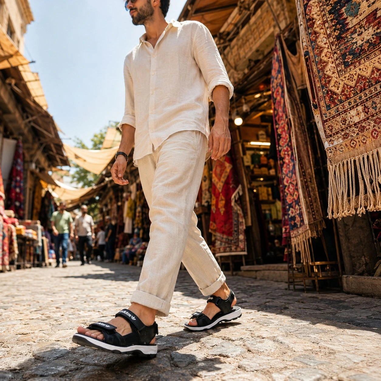 کفش صندل مردانه مدل Adidas-مشکی