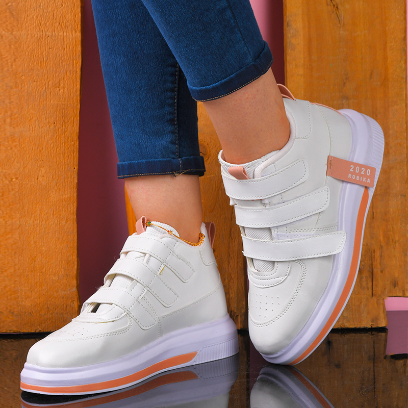 کفش ساقدار دخترانه سفیدمدلRobika 2020