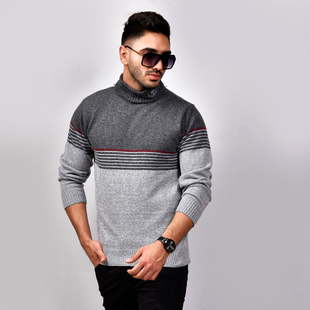 پلیور بافت یقه اسکی مردانه مدل Armin
