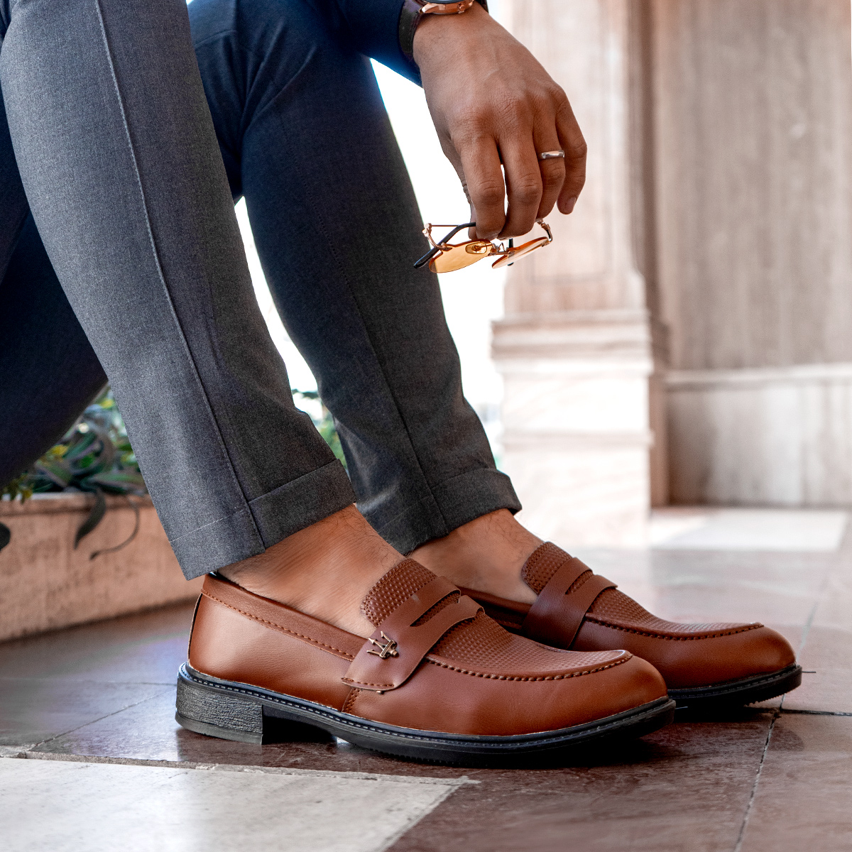 کالج مردانه قهوه ای مازراتی مدل jastin