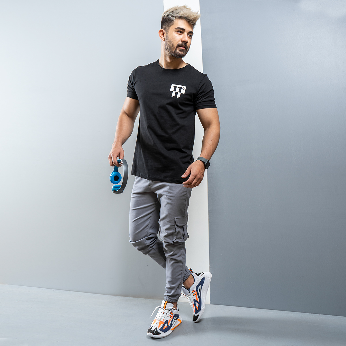 شلوار اسلش طوسی روشن مردانه مدل KOMBO