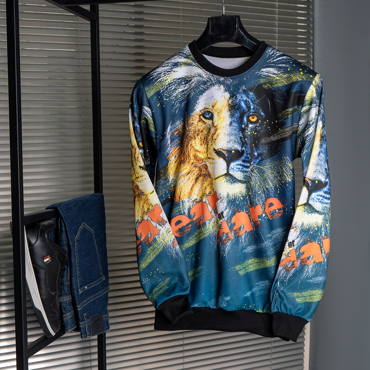 دورس مردانه طرح شیر سرمه ای مدل kasra