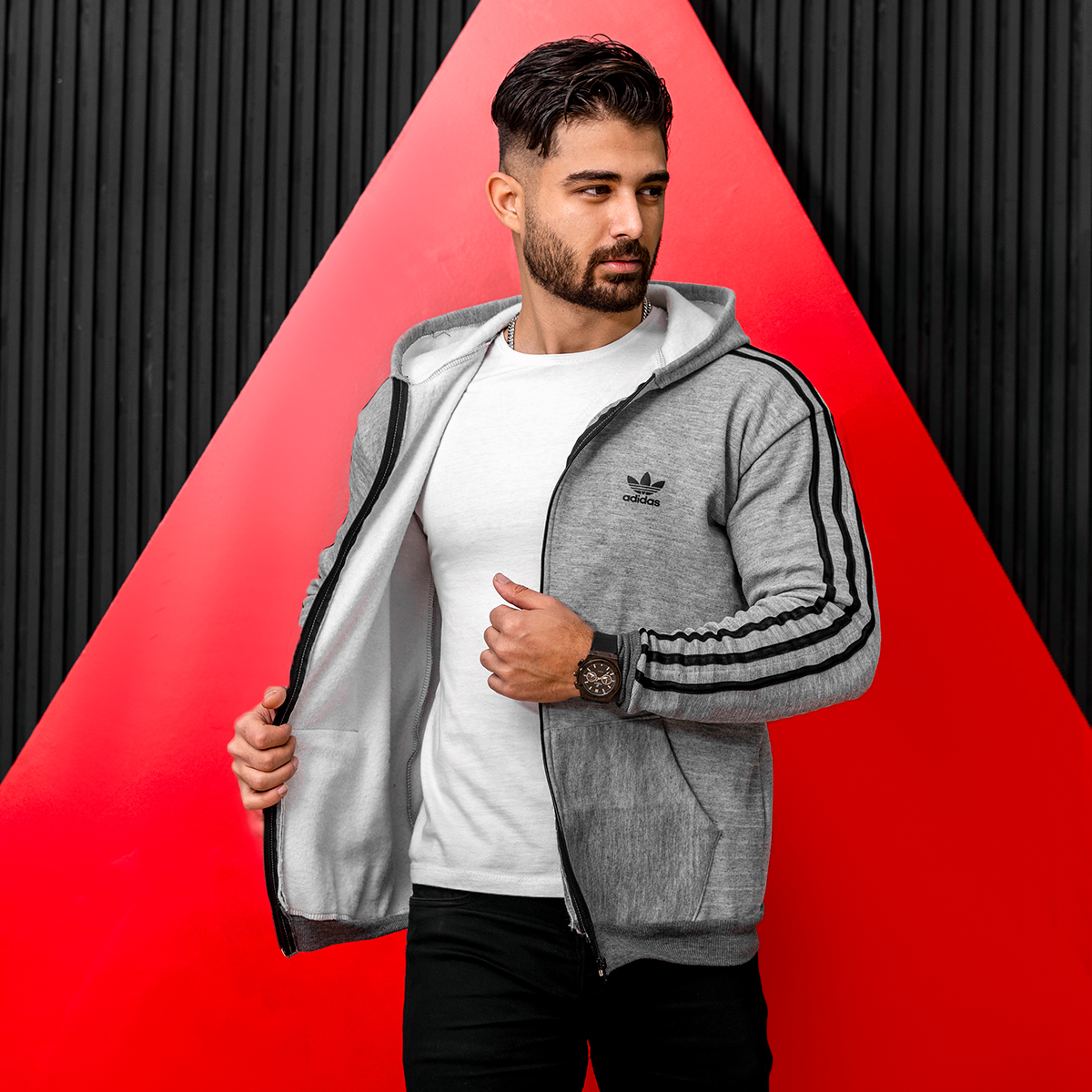 سوییشرت طوسی Adidas مردانه مدلAlkan