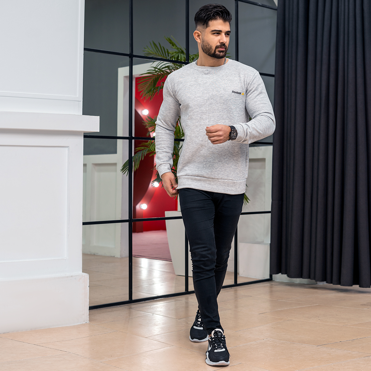 دورس ریبوک طوسی مردانه مدل Ashkan