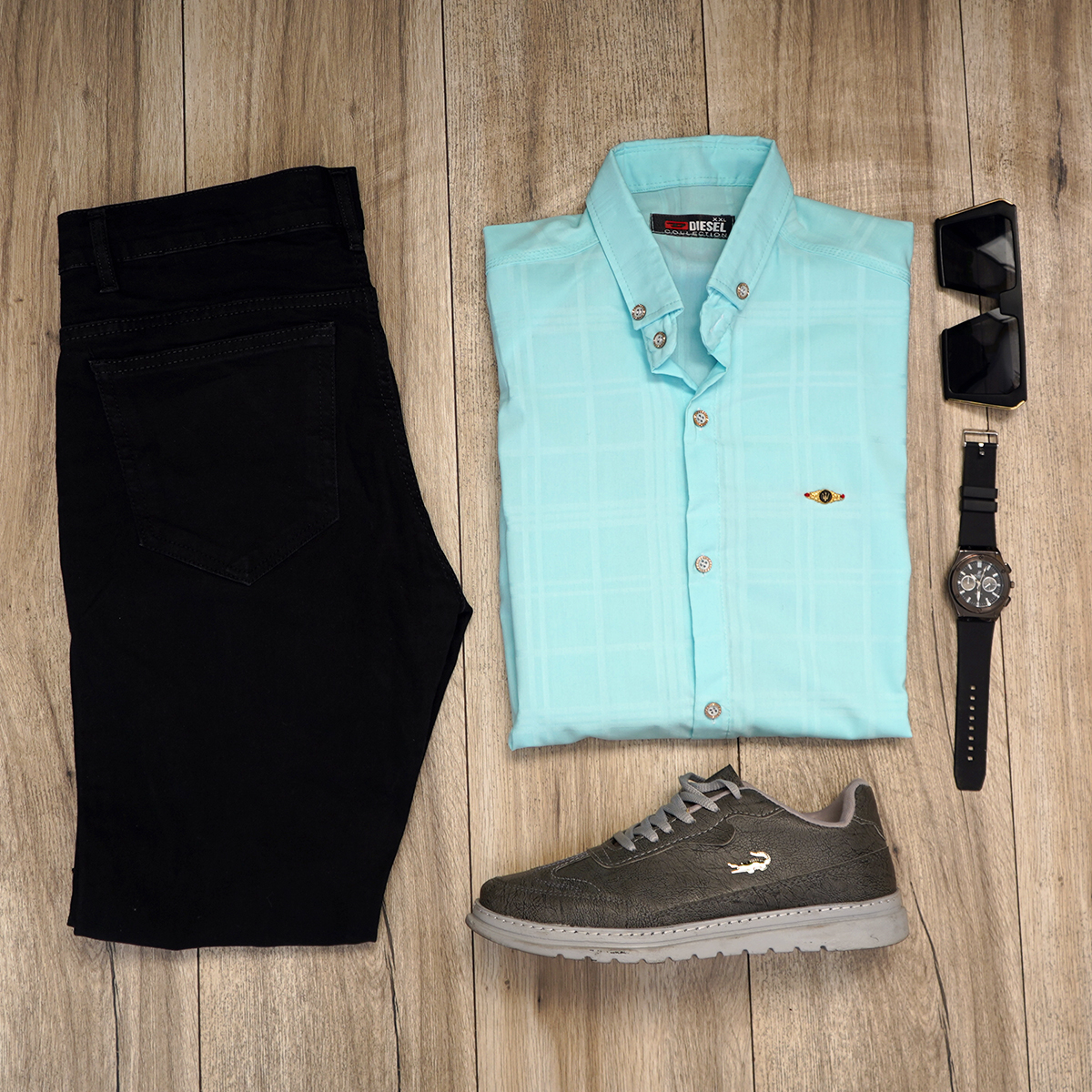 پیراهن مردانه آبی مدلFarzin