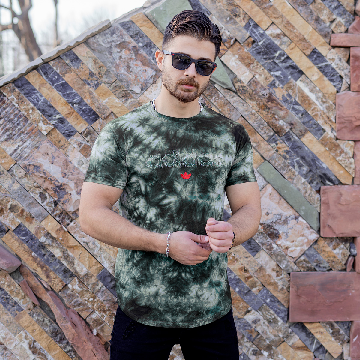 تیشرت ابرو بادی سبز مردانه مدل Adidas