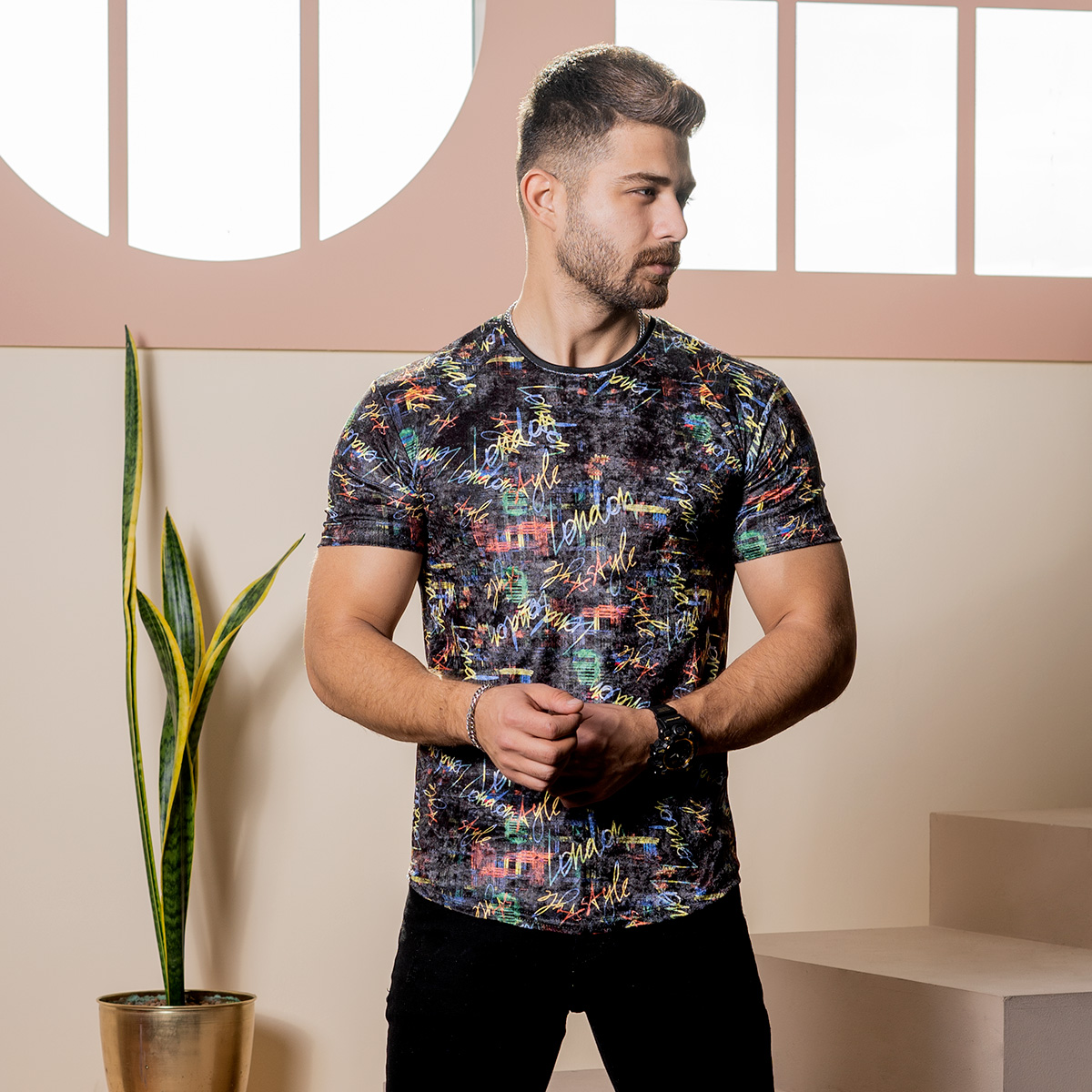 تیشرت مخمل مردانه مدل darion