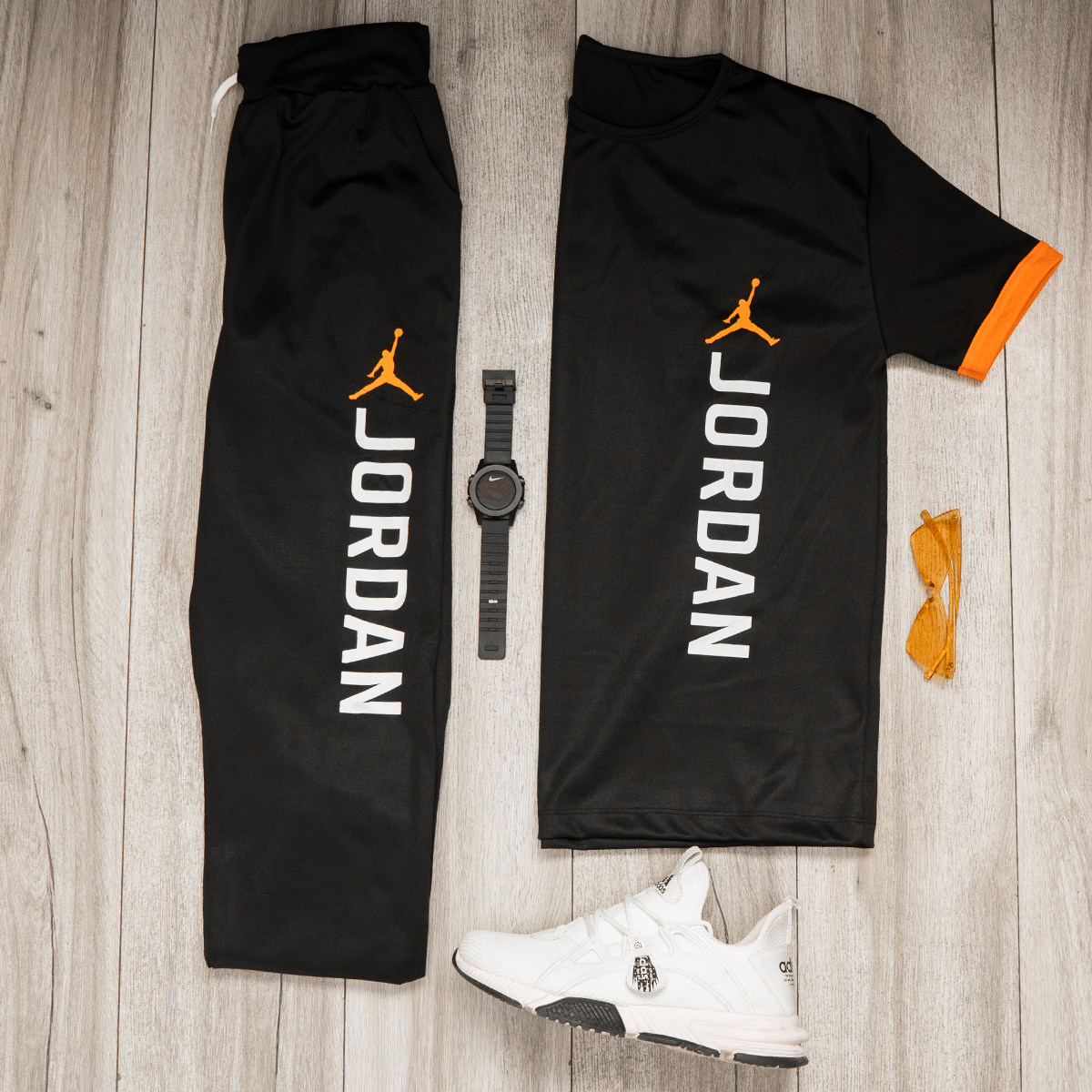 ست تیشرت و شلوار مردانه JORDAN مدل OLES (مشکی)