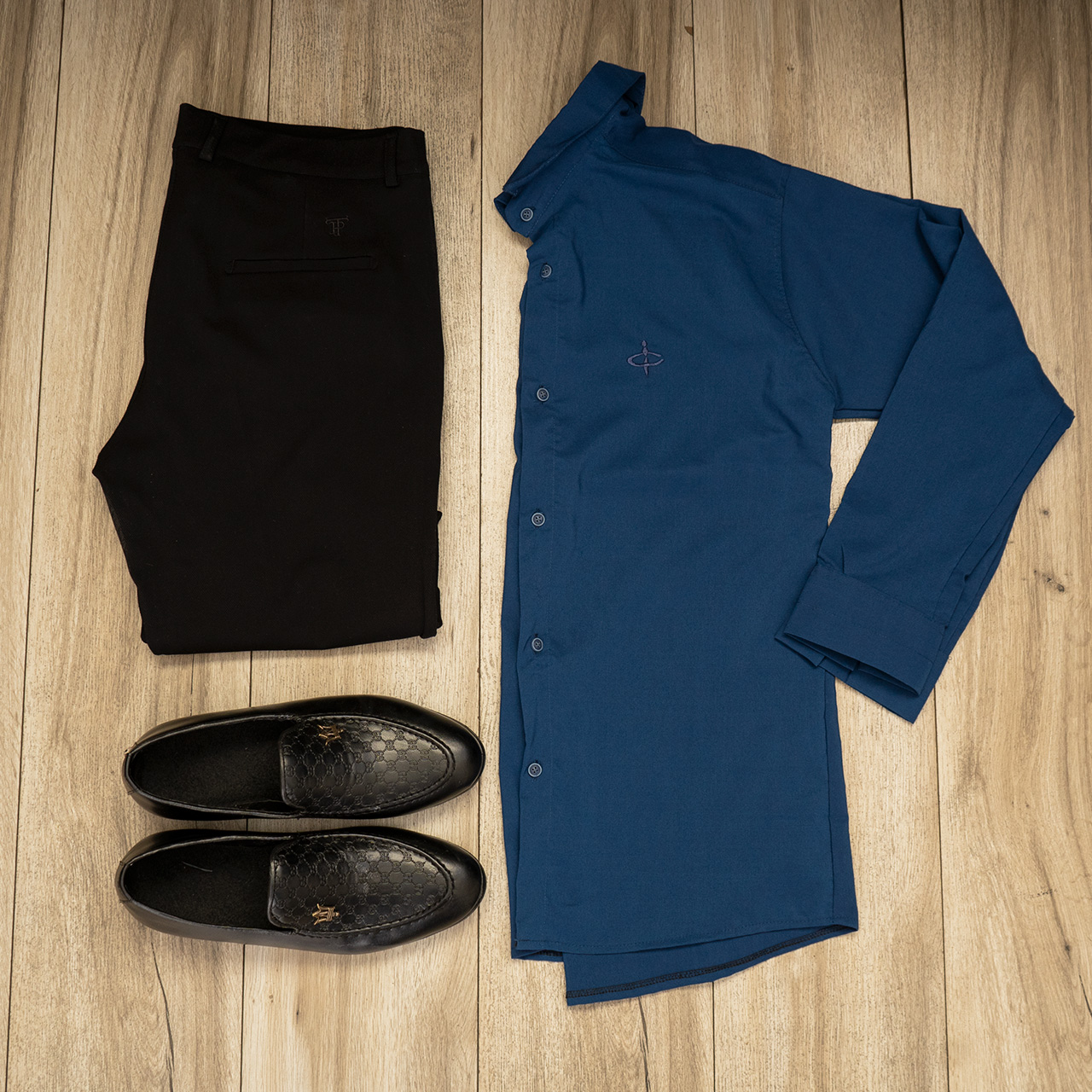 پیراهن مردانه آبی مدل pelin