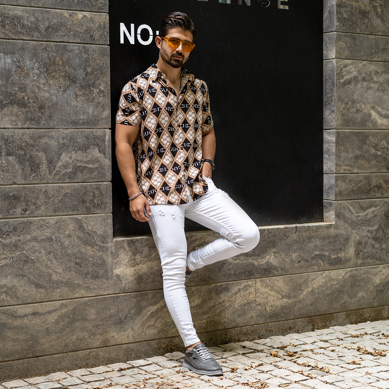 پیراهن هاوایی مردانه گوچی مدل p9