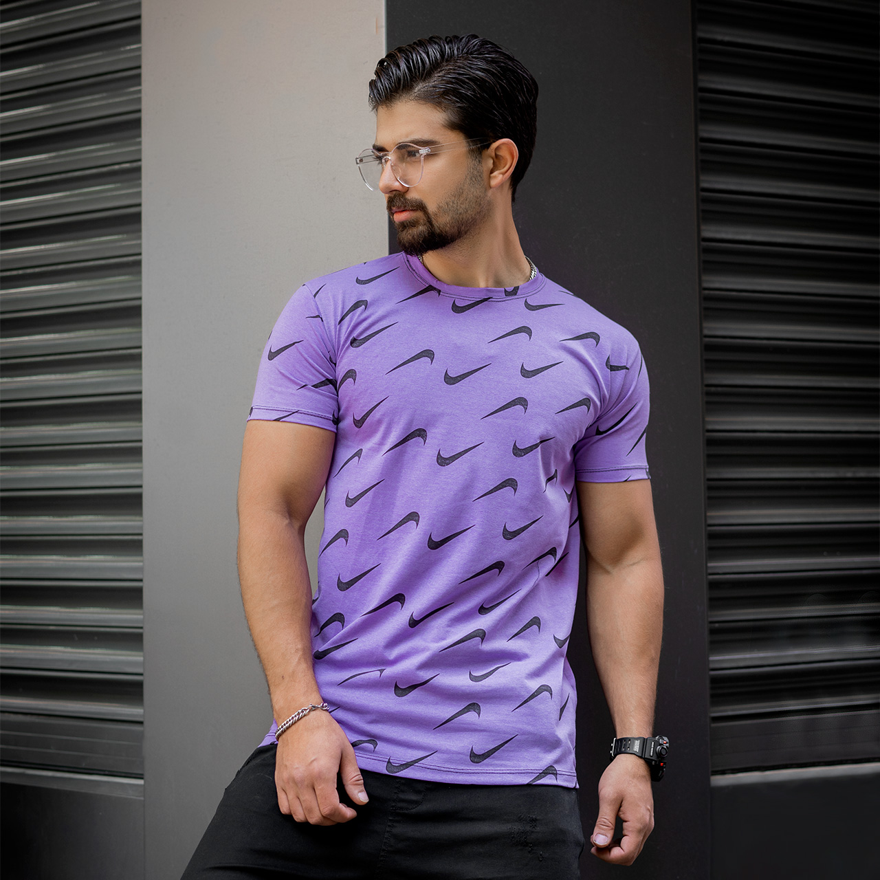 تیشرت نایک بنفش مردانه مدل omid