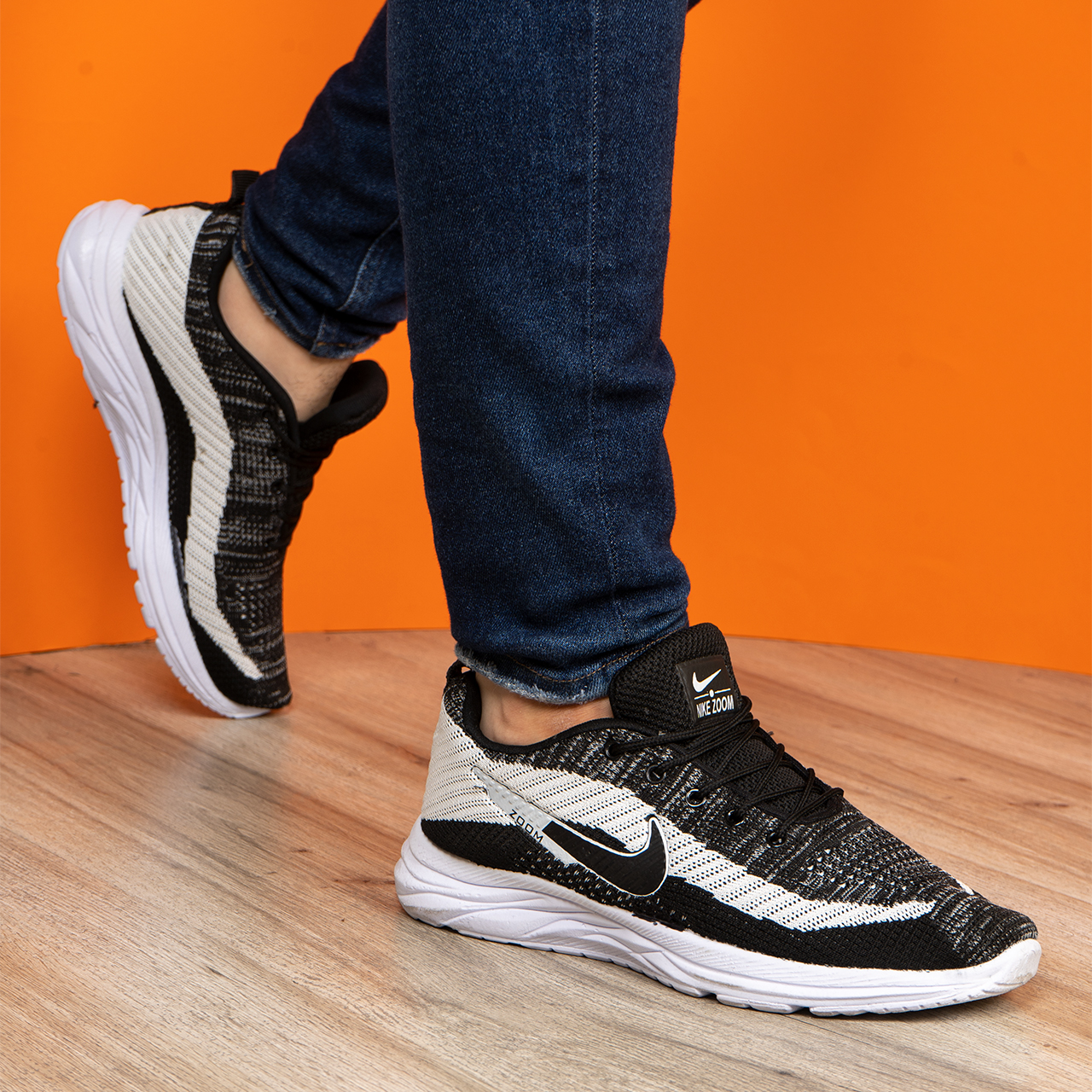 کفش ورزشی مشکی-سفید مردانه مدل Nike z