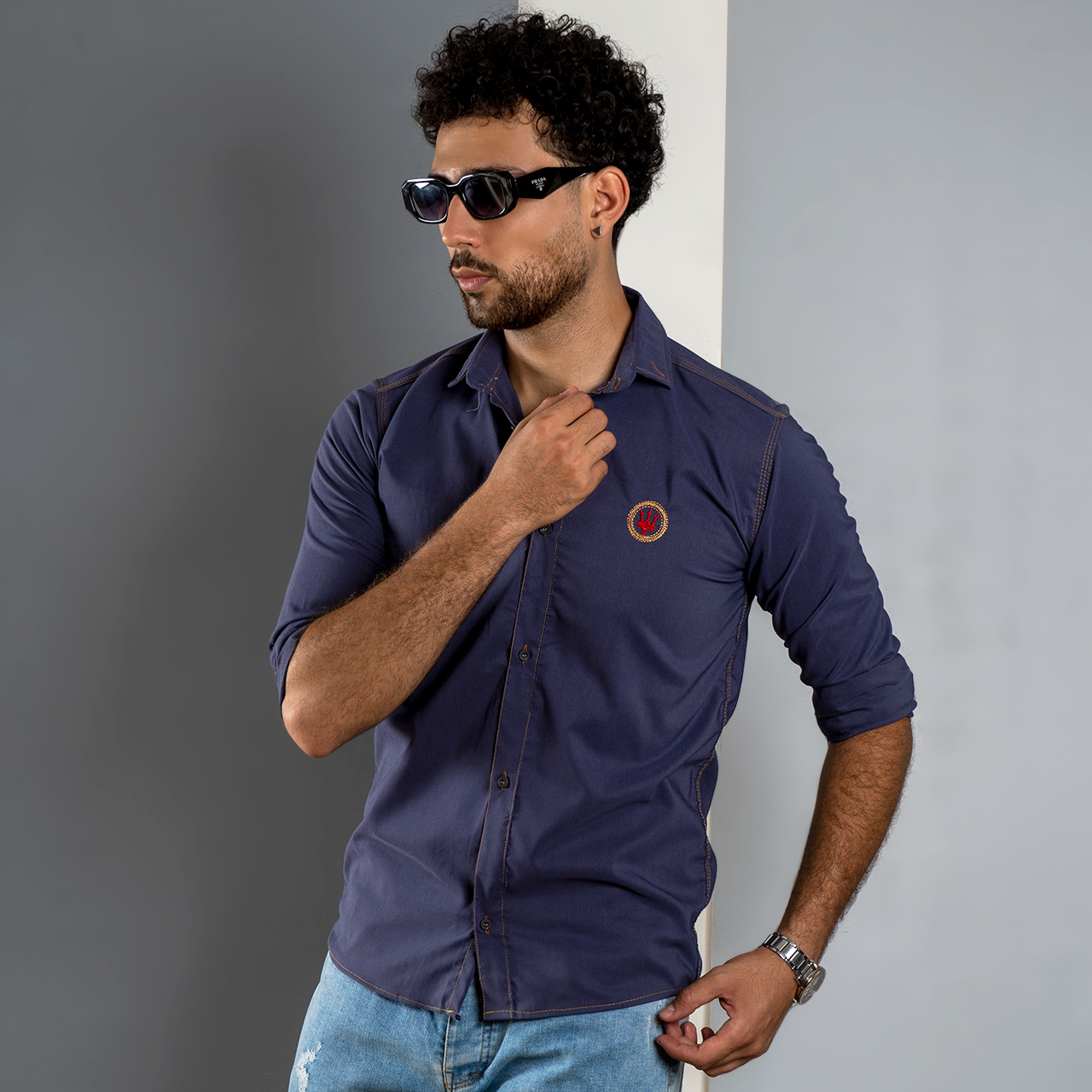 پیراهن مردانه بنفش کمرنگ مدل Gabi