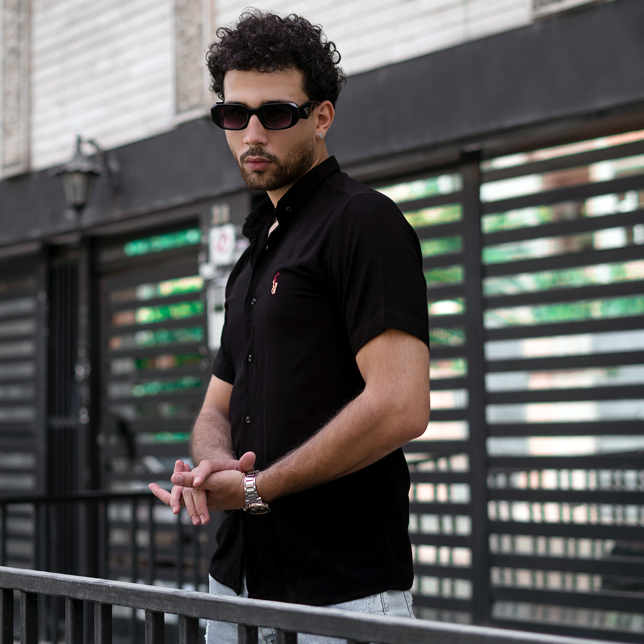 پیراهن Polo مشکی مردانه مدل W99