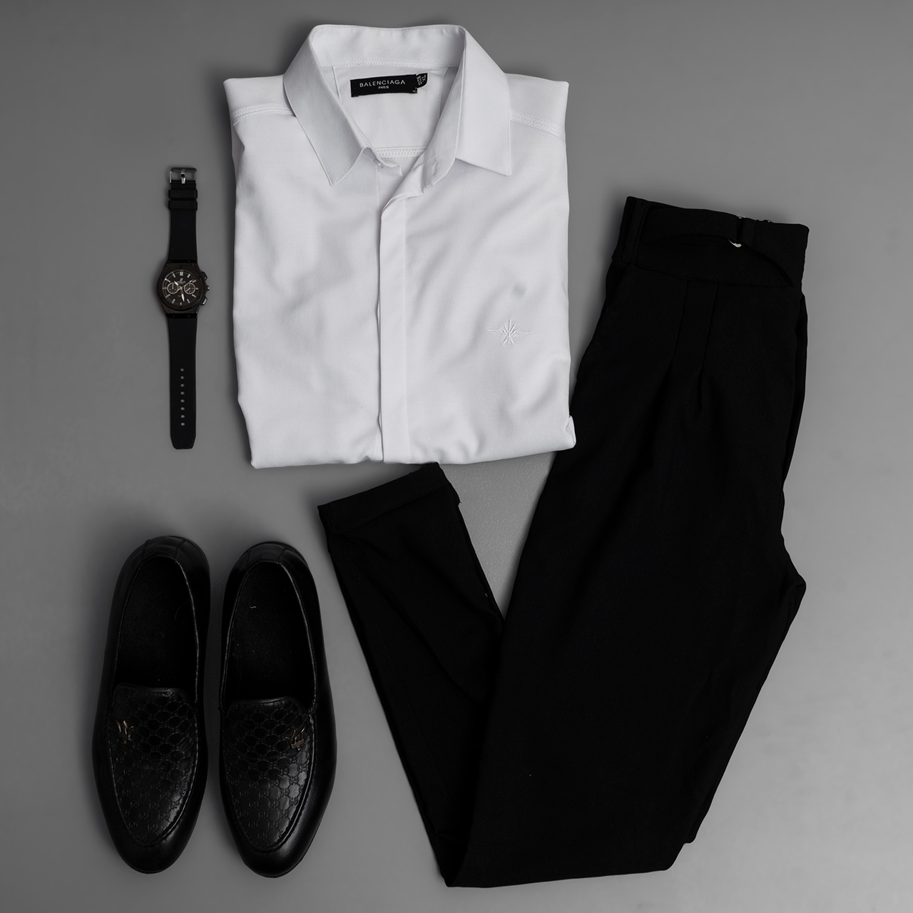 شلوار اسلش مشکی تک سگک مردانه مدل Afshar