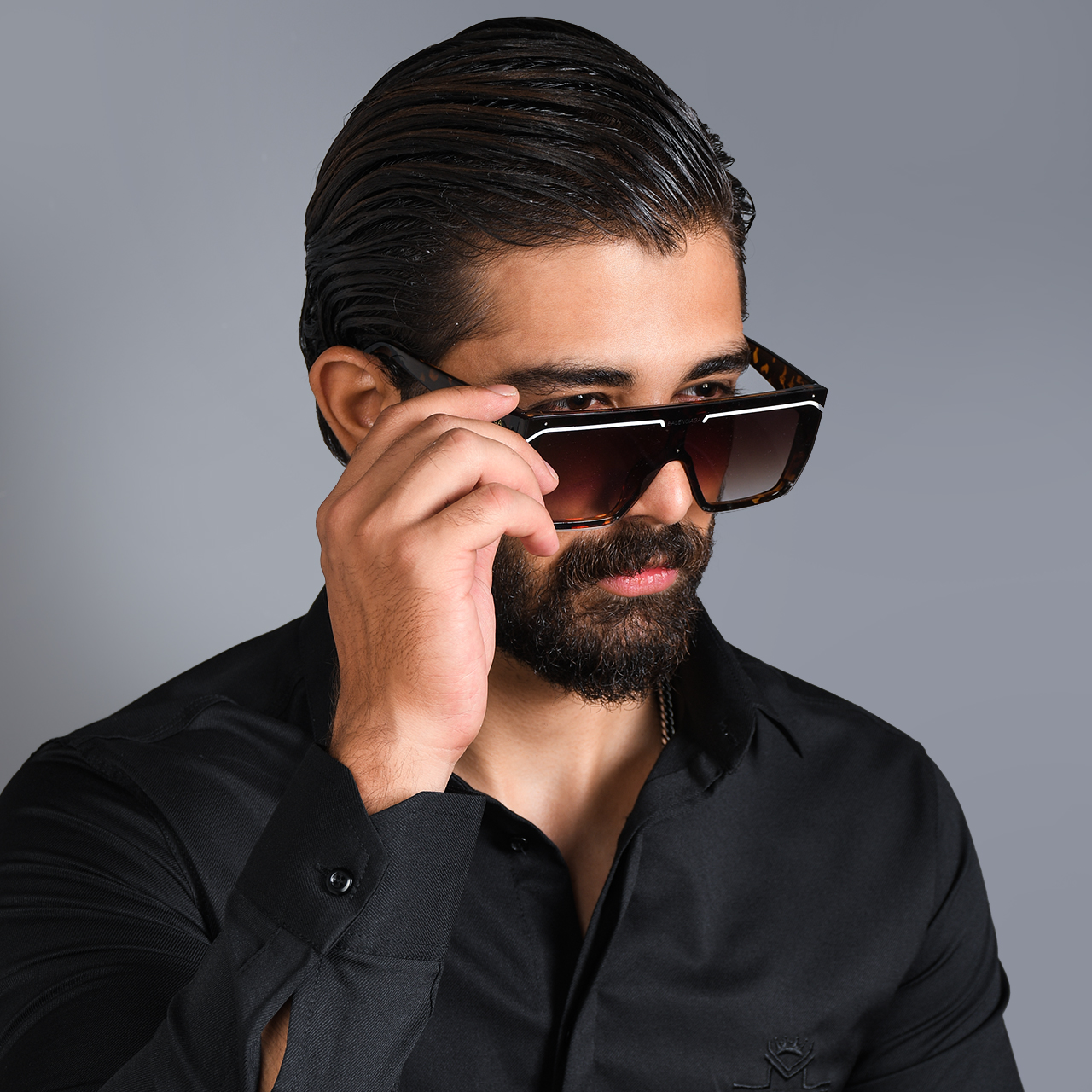 عینک آفتابی قهوه ای مدل balenciaga