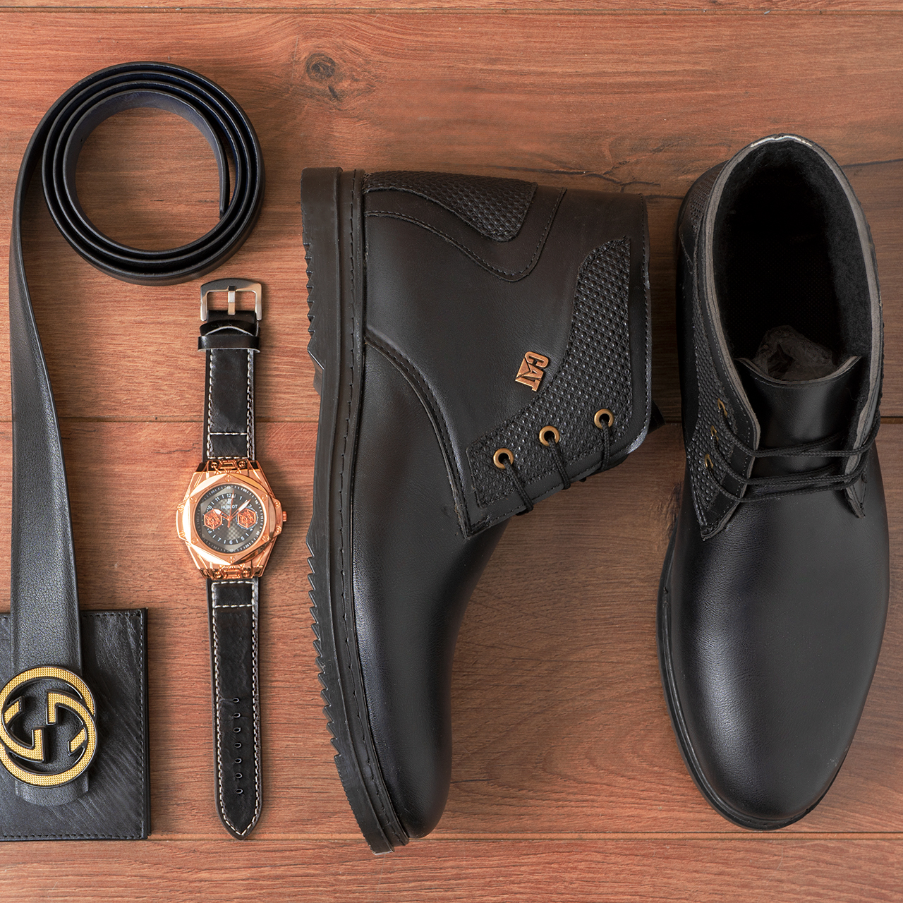 نیم بوت CAT مردانه مشکی مدلCatano