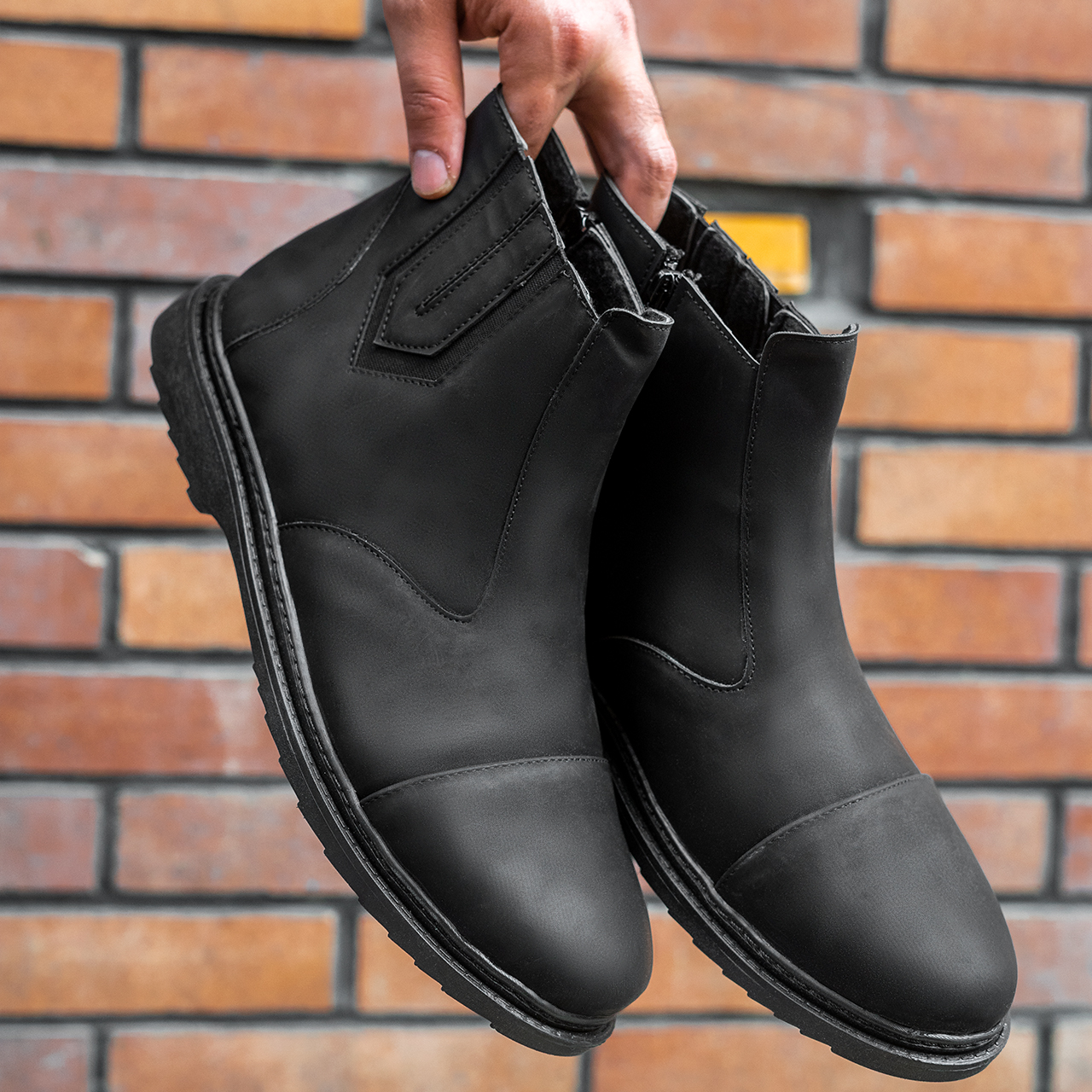 نیم بوت مردانه مشکی مات مدل Argan