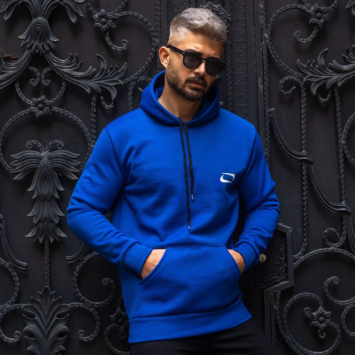 هودی مردانه نایک آبی مدل Zanko