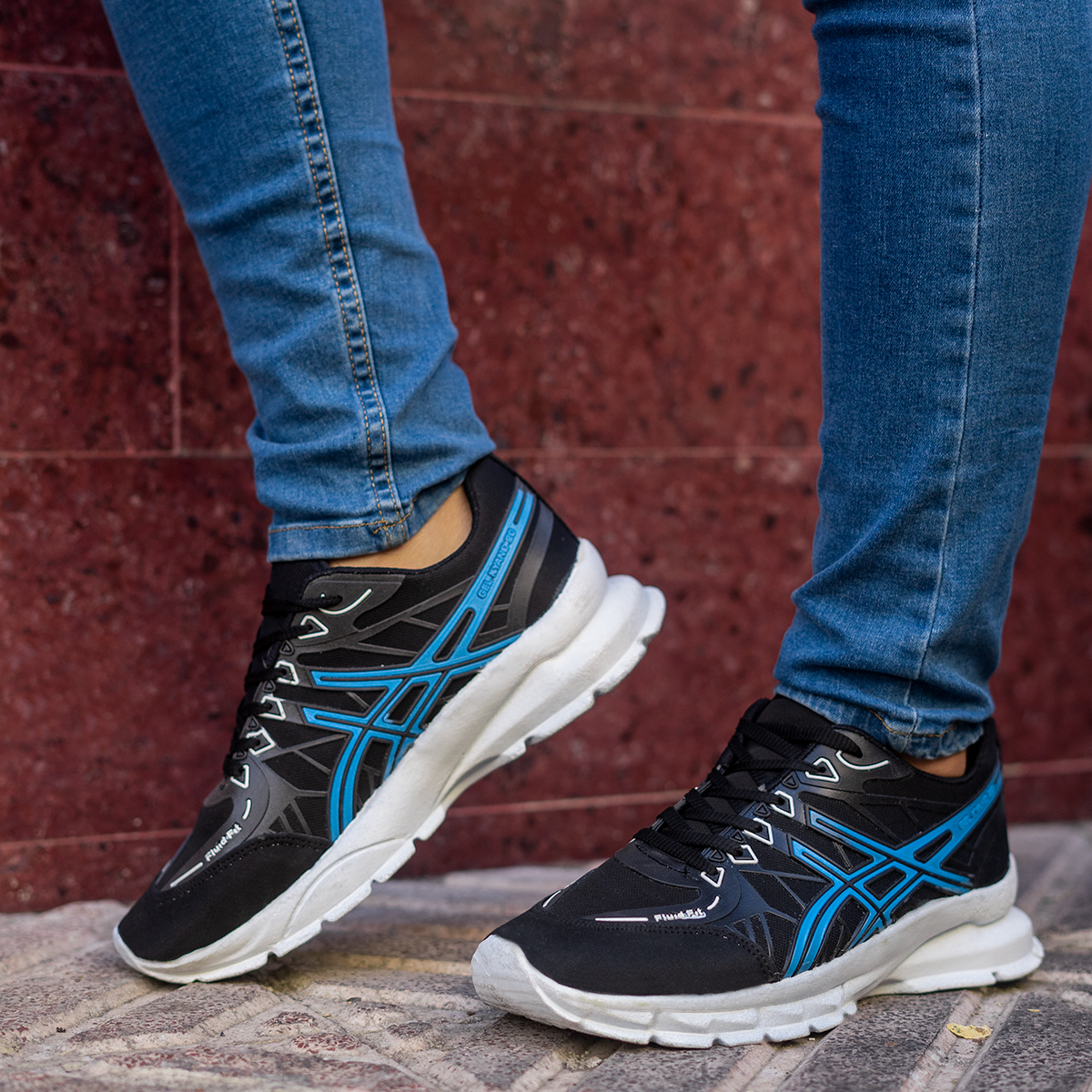 کفش ورزشی Asics مردانه مشکی آبی مدل Kaloni