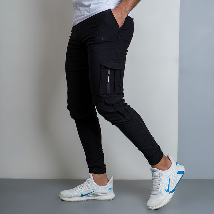 شلوار اسلش مردانه مشکی مدل Alima