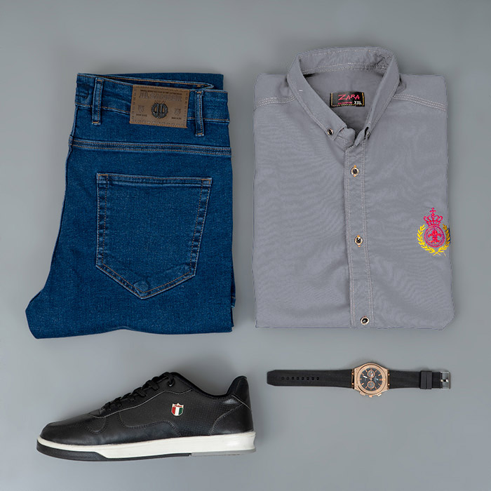 پیراهن مردانه طوسی مدل Gabi