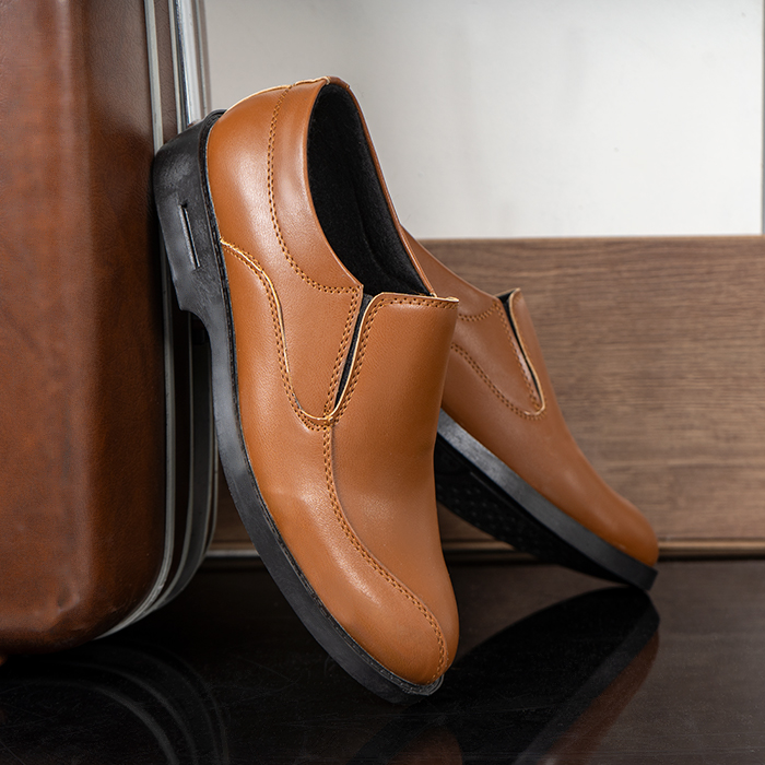 کفش رسمی عسلی مردانه مدل javid