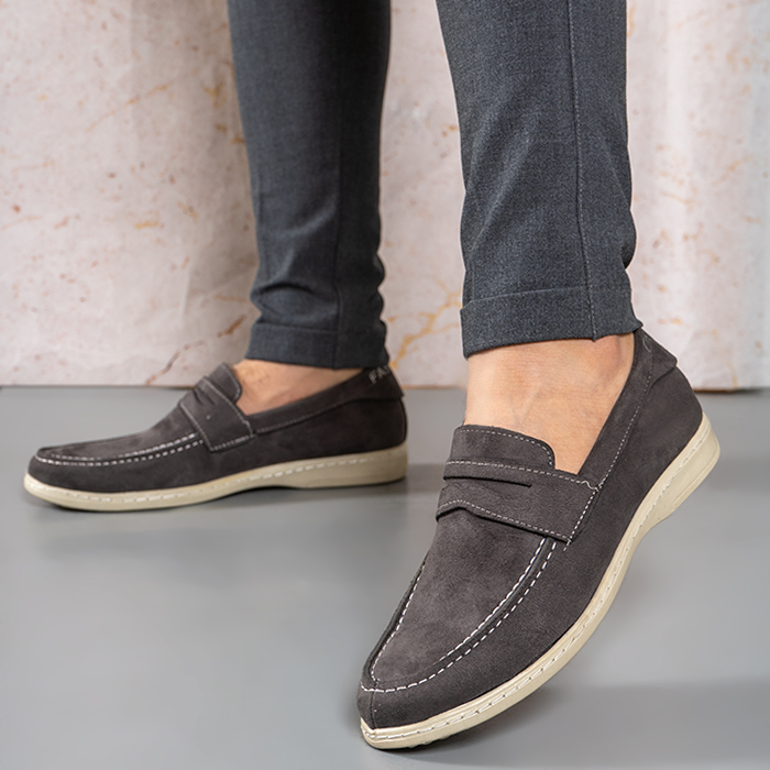 کفش کالج طوسی مردانه مدل Aril