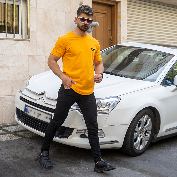 تیشرت مردانه خردلی مدل Ck