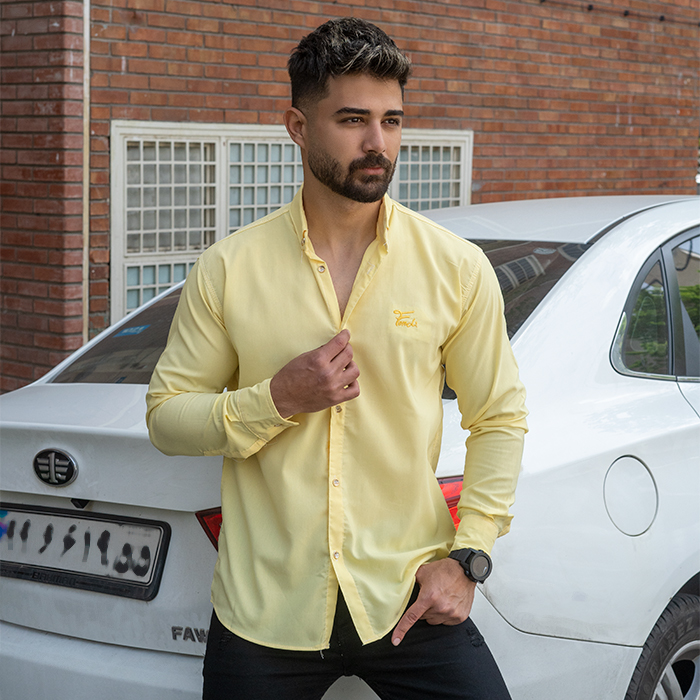پیراهن مردانه لیمویی مدل Fendi