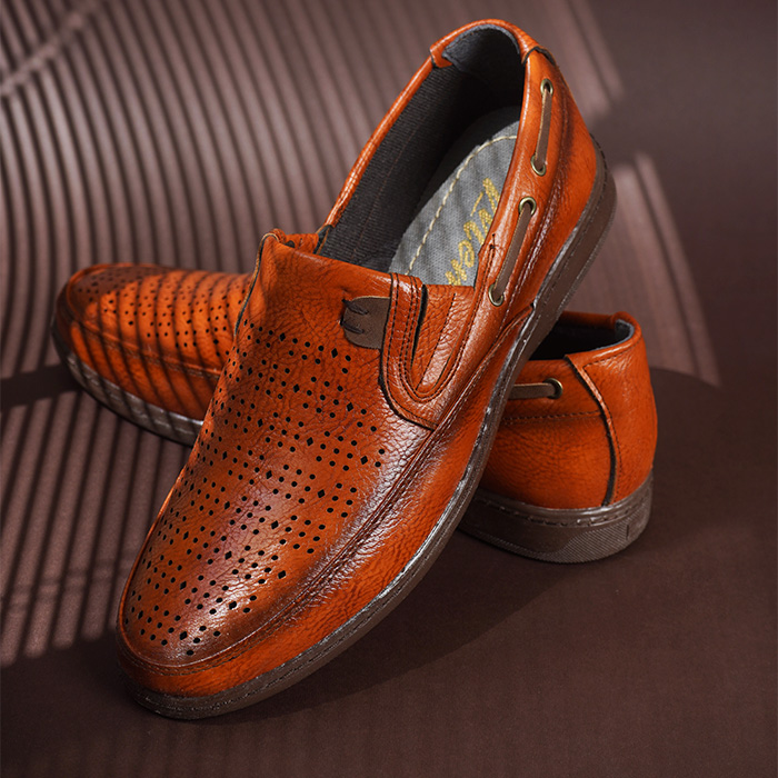 کفش کالج مردانه عسلی مدل Ariano