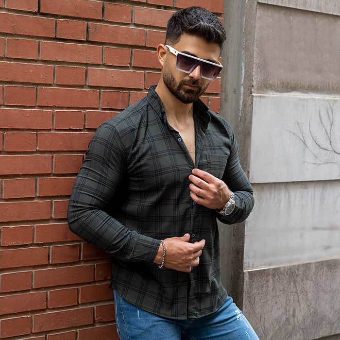 پیراهن مردانه سبزمدل Tanpoosh