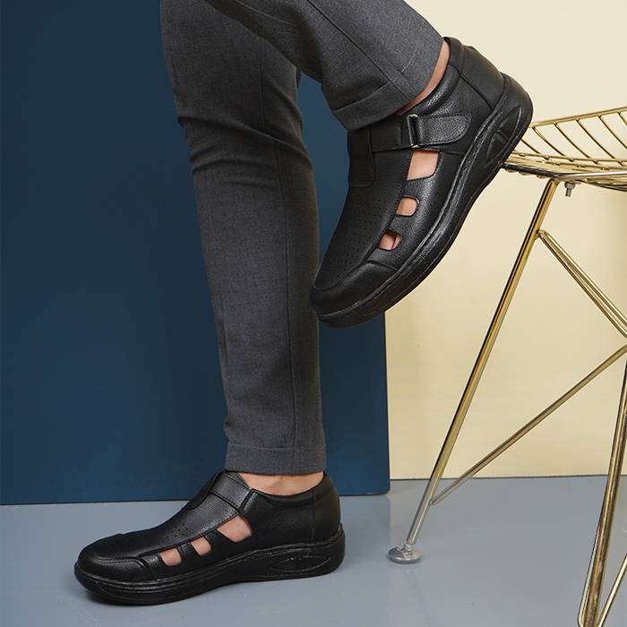 صندل مردانه مشکی مدل Itan