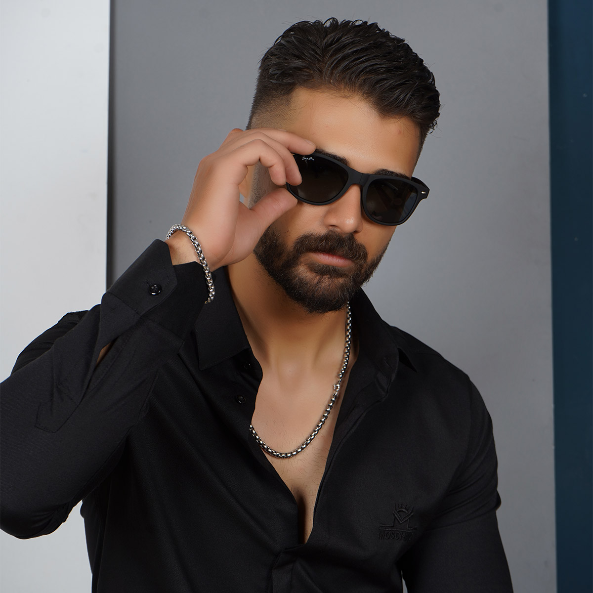 عینک آفتابی مردانه مشکی مدل boypin