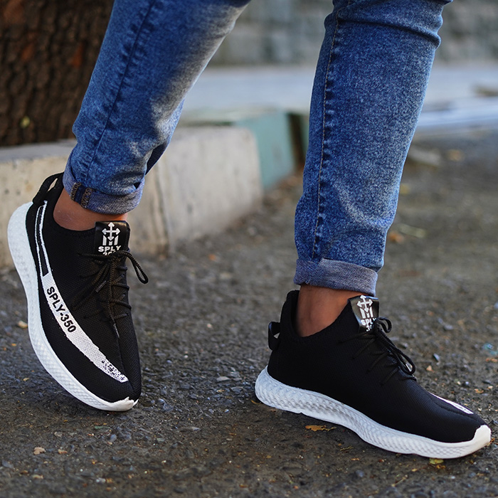 کفش ورزشی SPLY350 مشکی زیره سفید مردانه مدلYogi