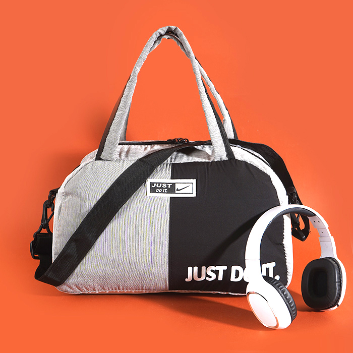 ساک ورزشی just do it طوسی مشکی مدل Karen