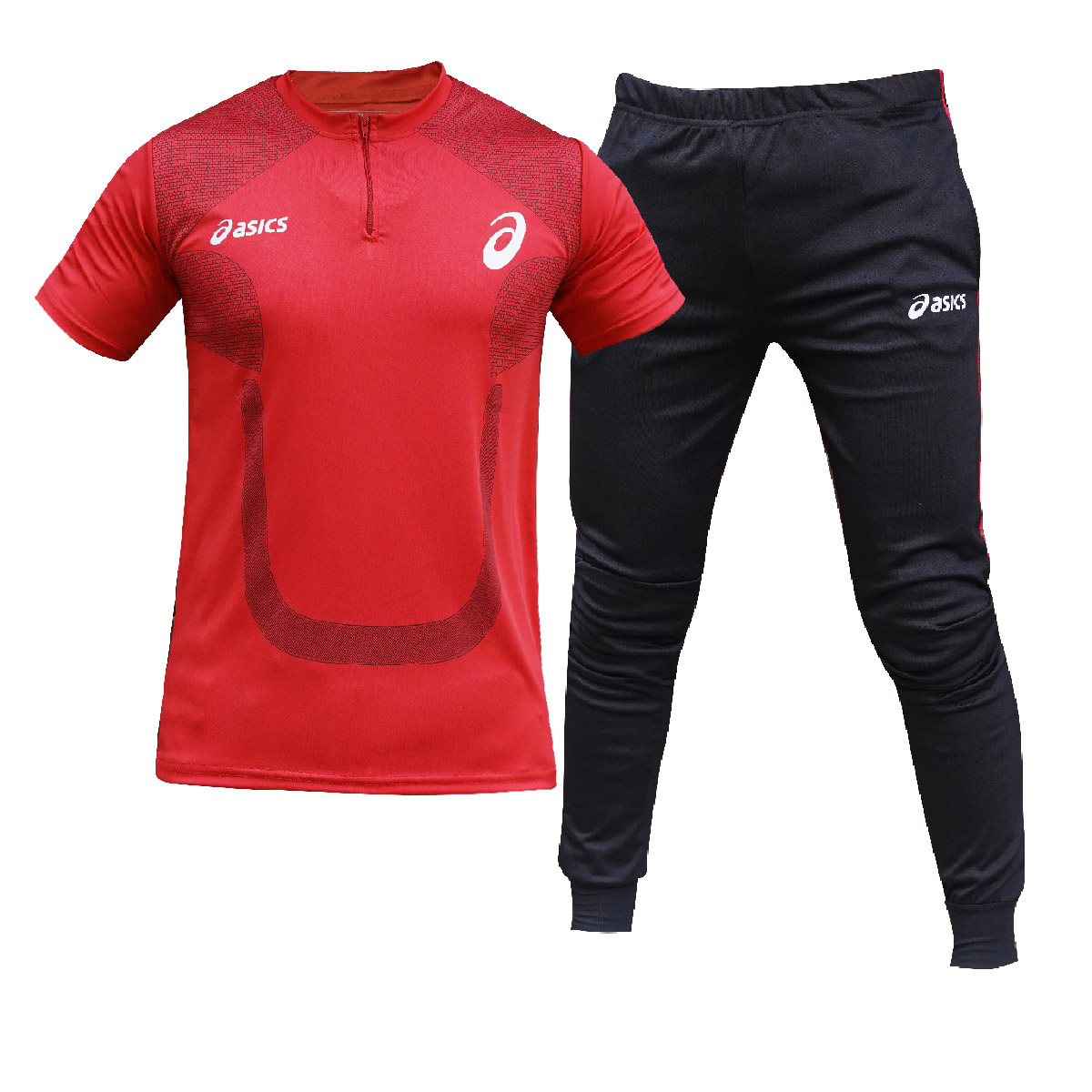 ست تیشرت شلوار مردانه قرمز مدل ASICS