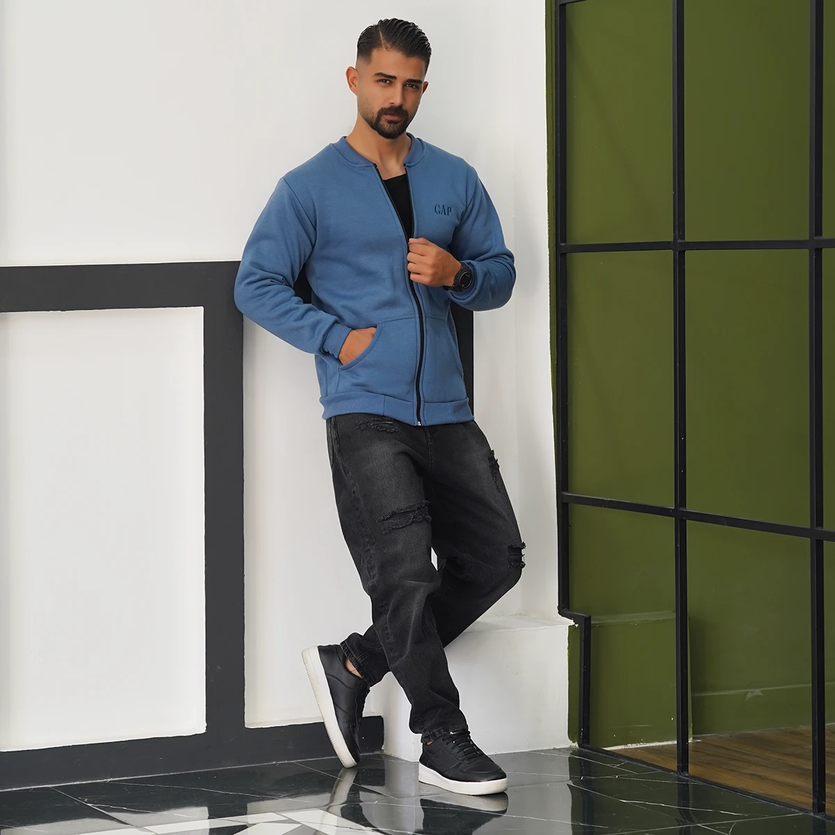 سوییشرت مردانه آبی مدل GAP