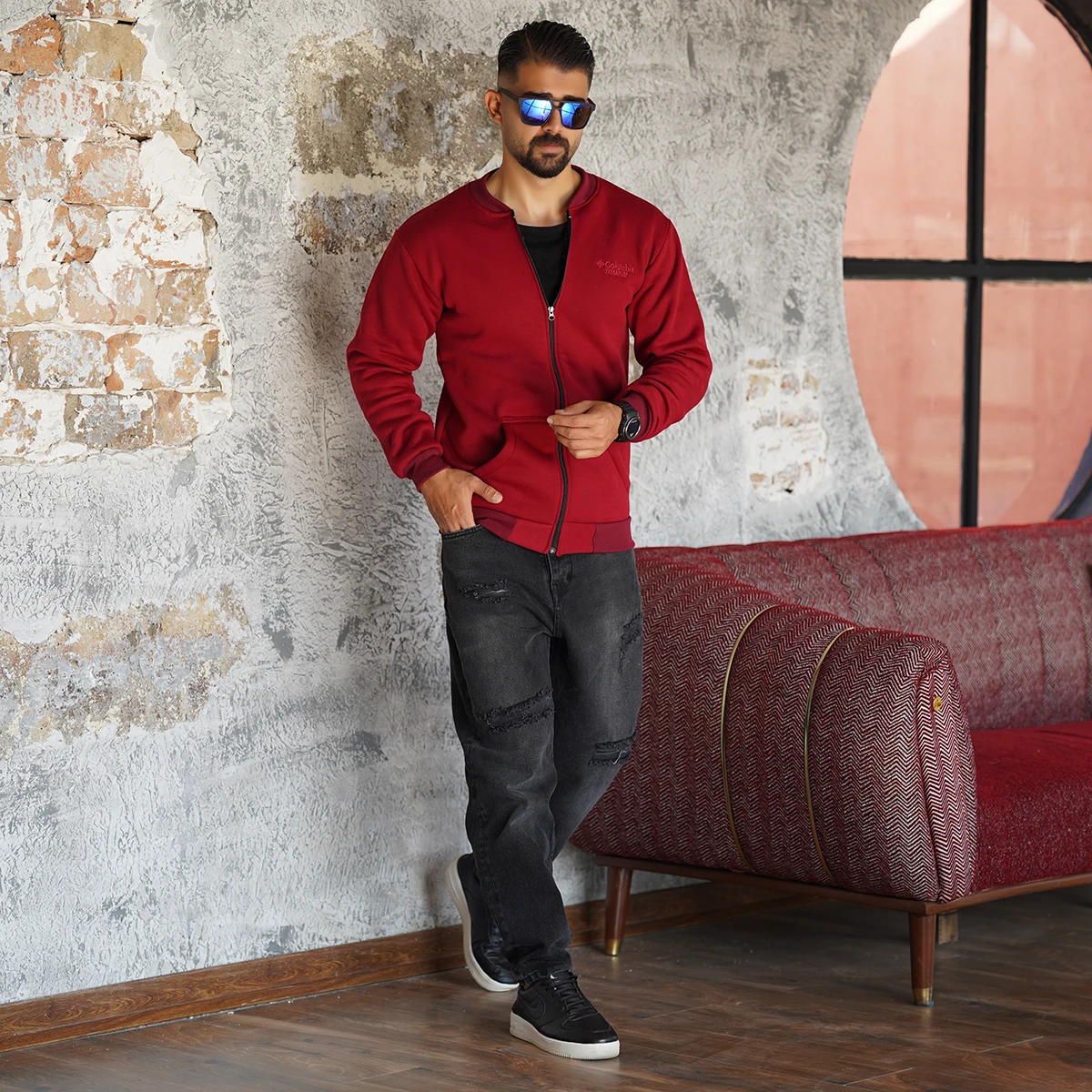 سوییشرت مردانه زرشکی مدل COLUMBIA