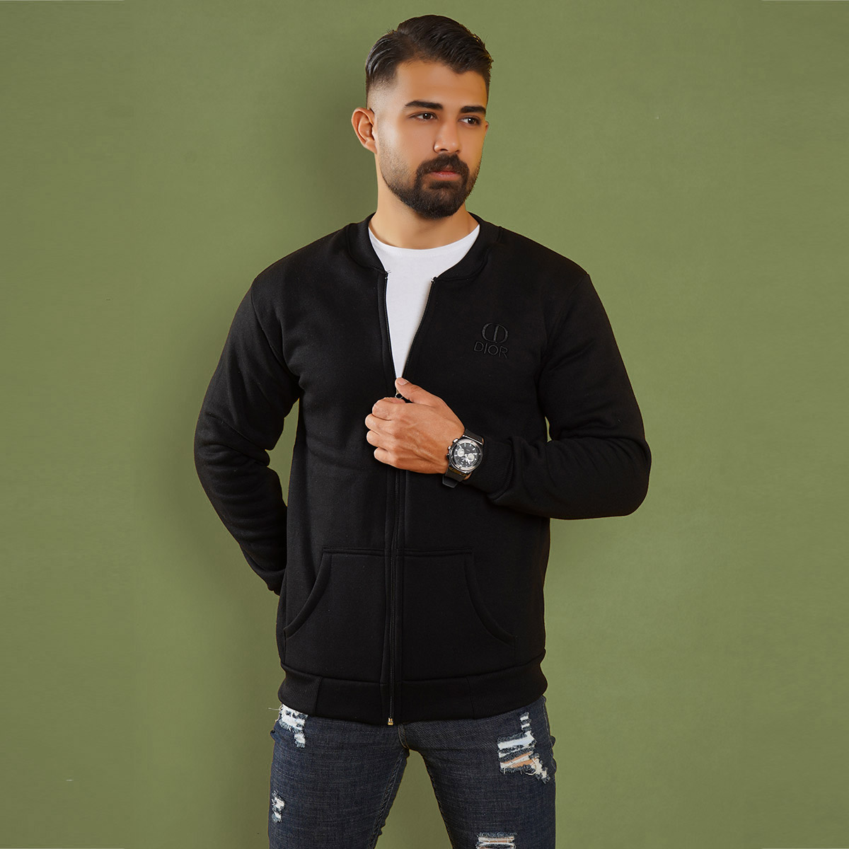 سوییشرت مردانه مشکی مدل DIOR