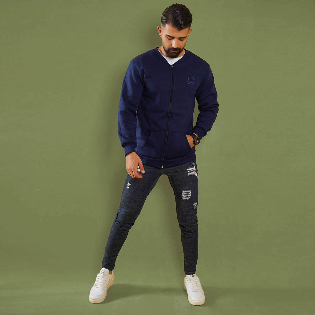 سوییشرت مردانه سرمه ای مدل DIOR