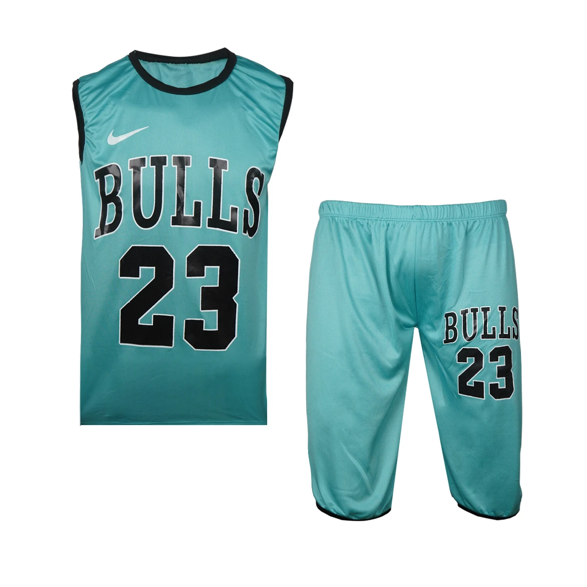 ست رکابی شلوارک سبز مردانه مدل bulls 23