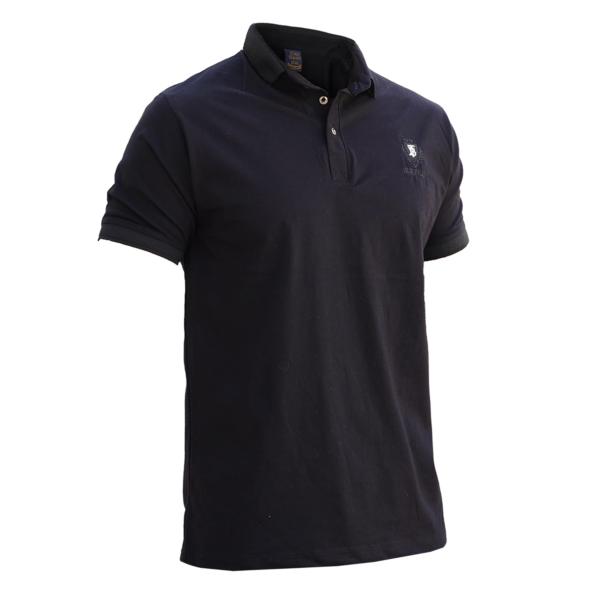 تیشرت یقه دار مشکی مردانه مدل Taha