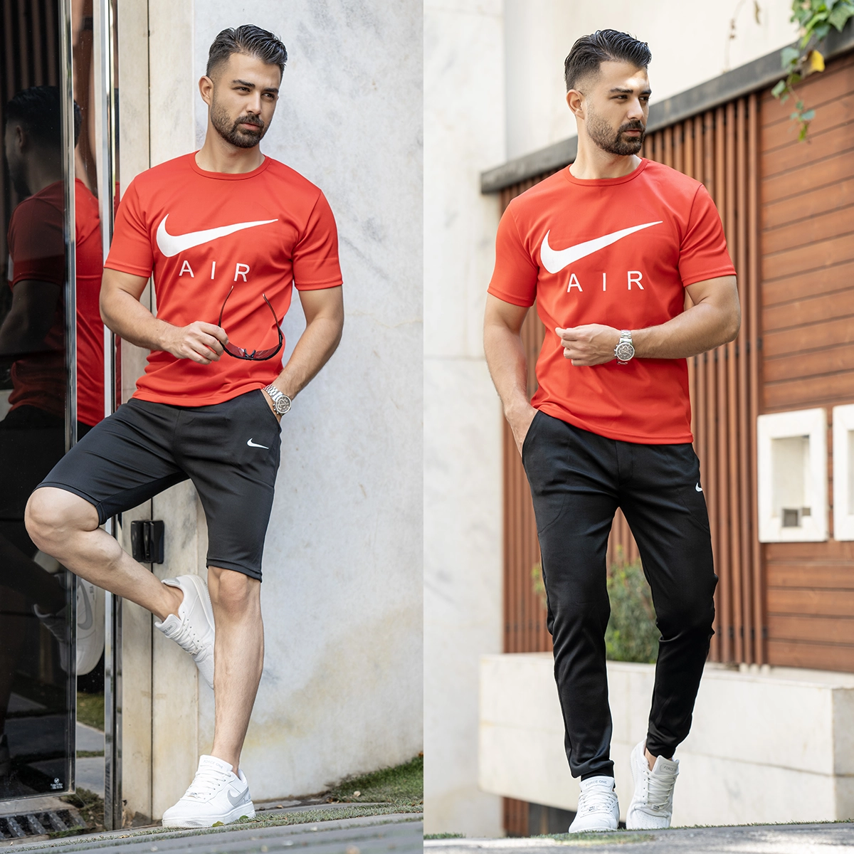 ست سه تیکه قرمز مردانه مدل Nike Air