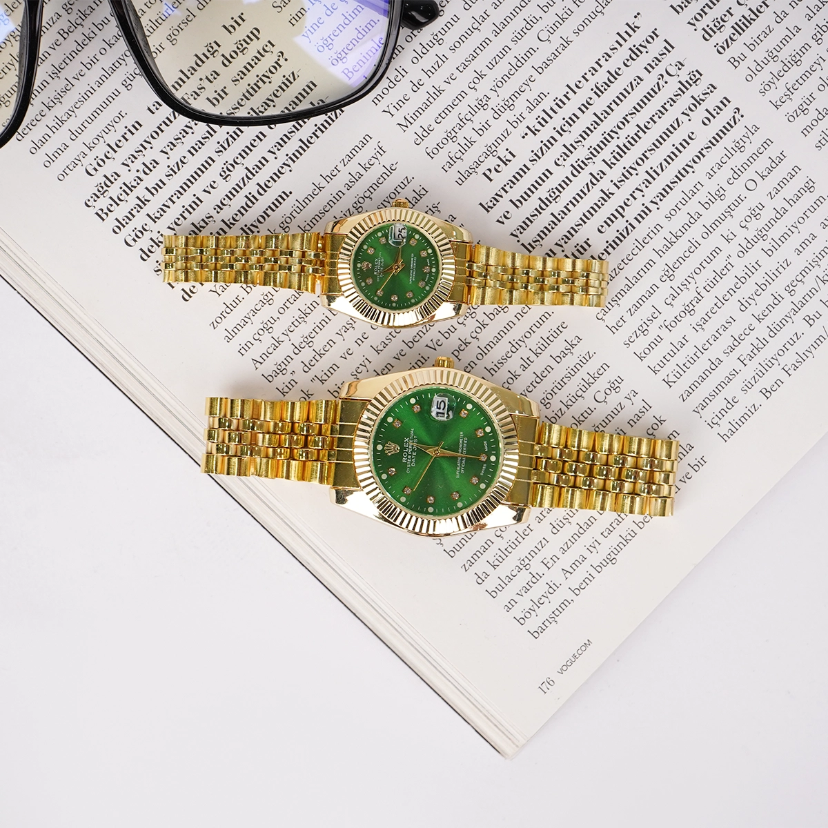 ست ساعت Rolex صفحه سبز مدل R12