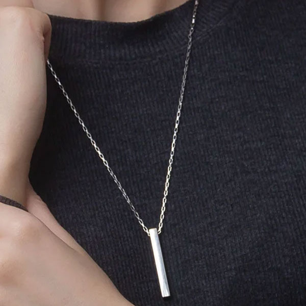 گردنبند مکعب عشق نقره ای