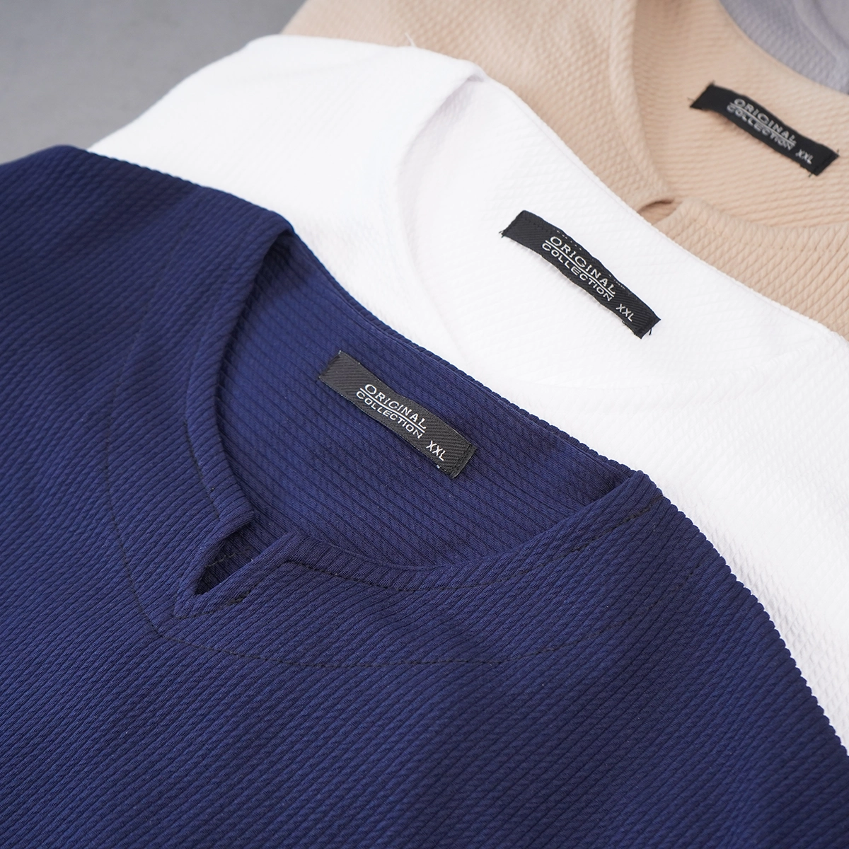 بلوز مردانه مشکی یقه کوبایی مدل Etron