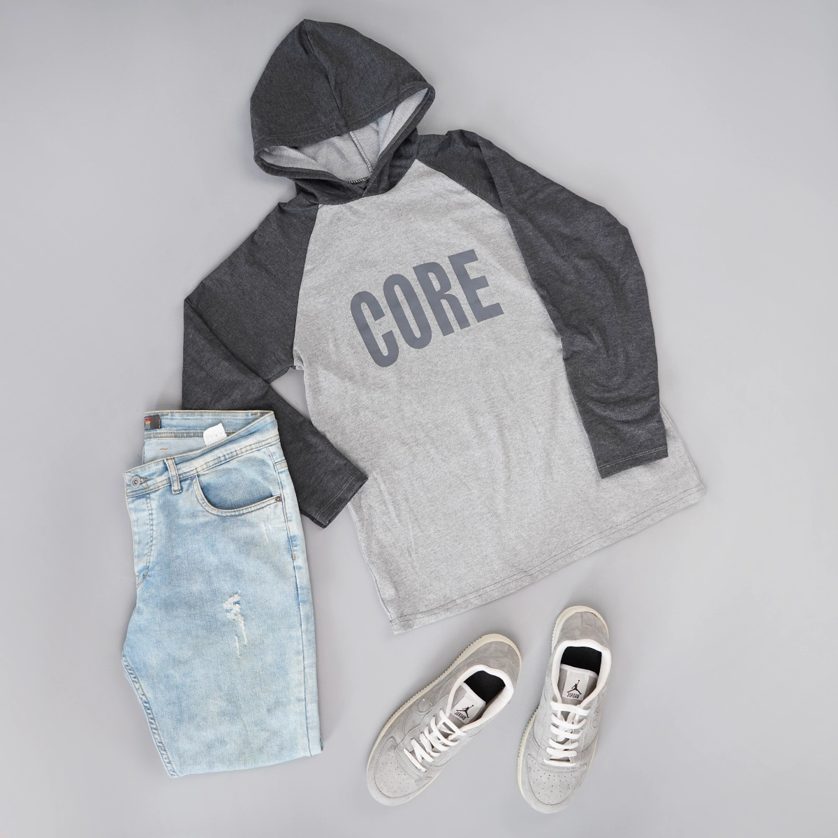 هودی مردانه طوسی مدل Z110