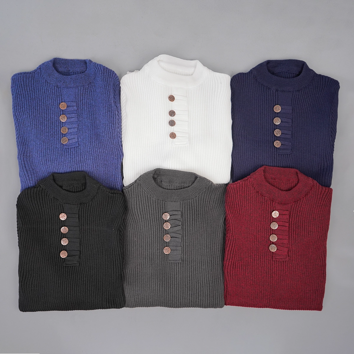 بافت مردانه آبی مدل دکمه ای