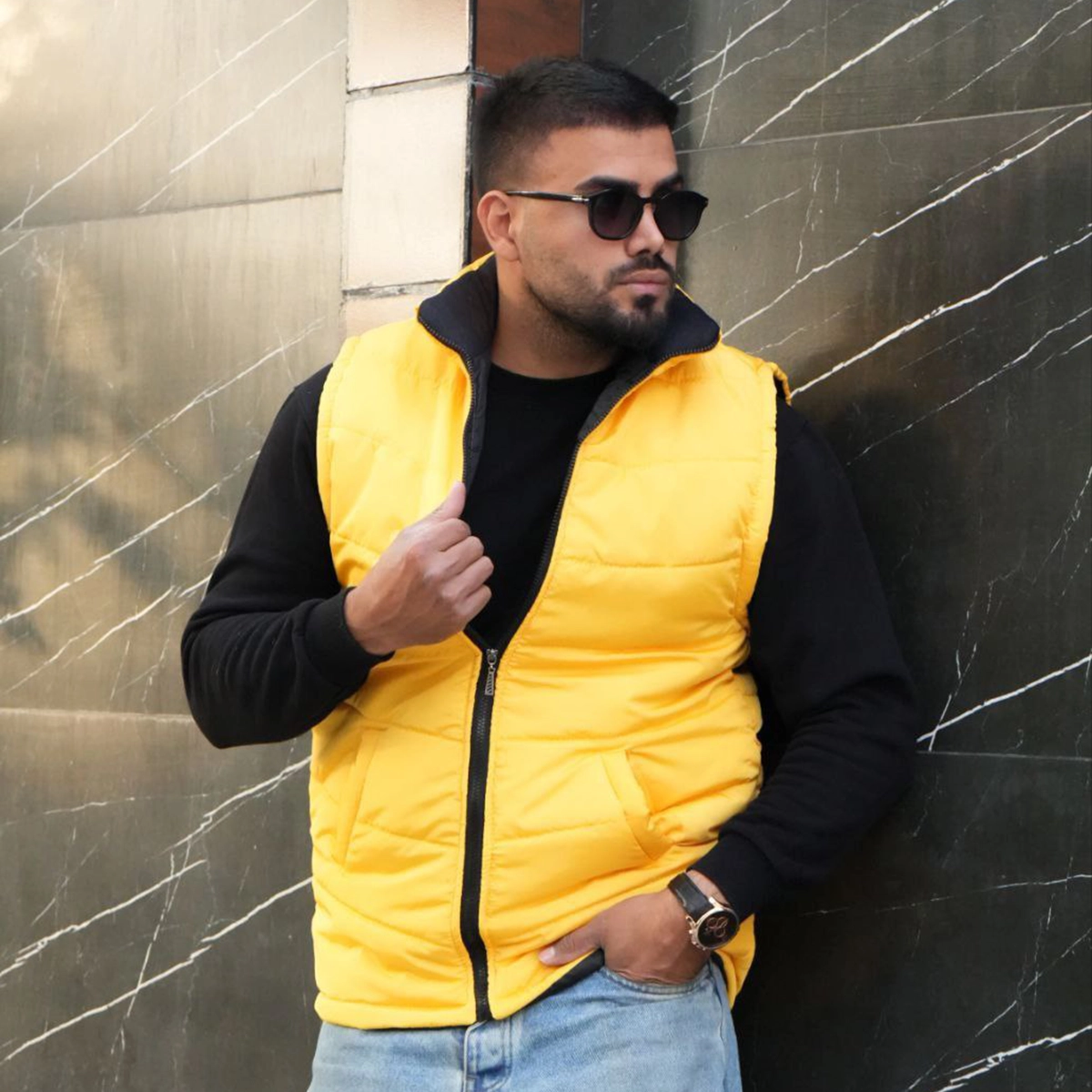 پافر زرد مردانه مدل Saniyar